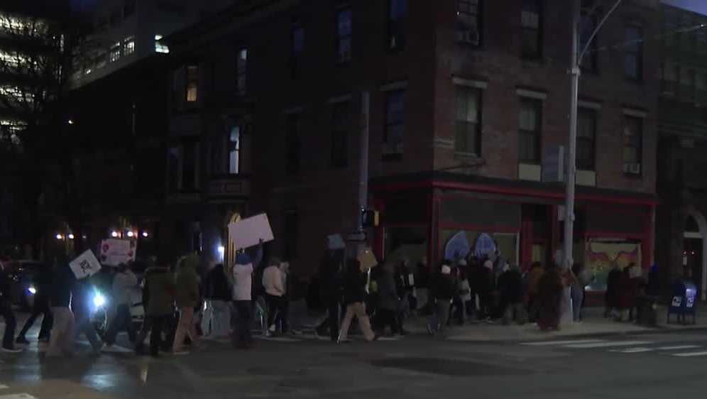 Students in Harrisburg marched through the streets on Thursday to protest against ICE