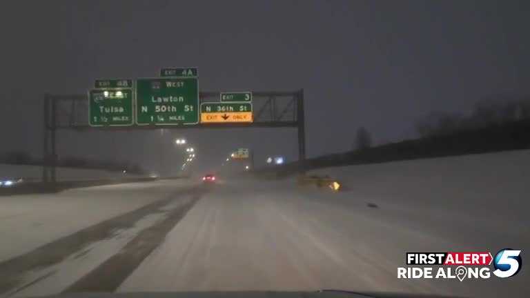 First Alert Ride-Along: Tracking snow-covered roads across Oklahoma