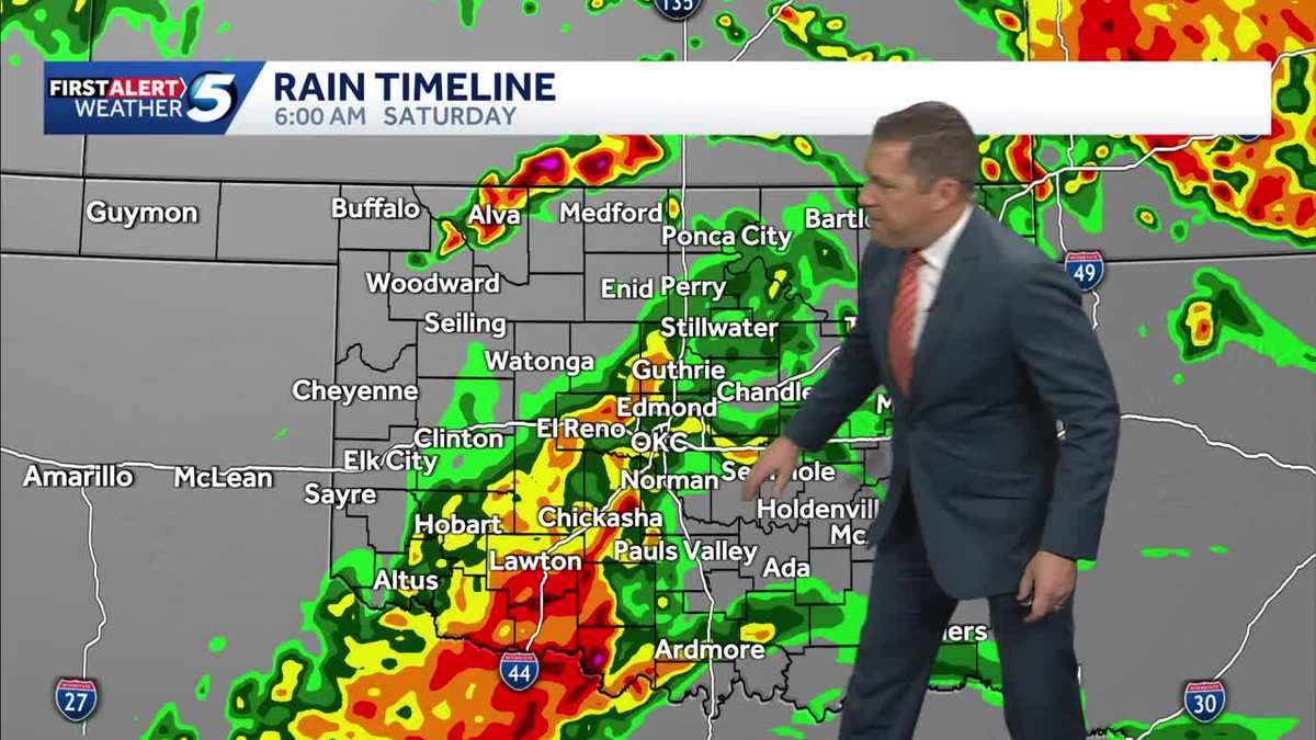 TIMELINE: Severe weather possible as storms continue tracking through Oklahoma Saturday