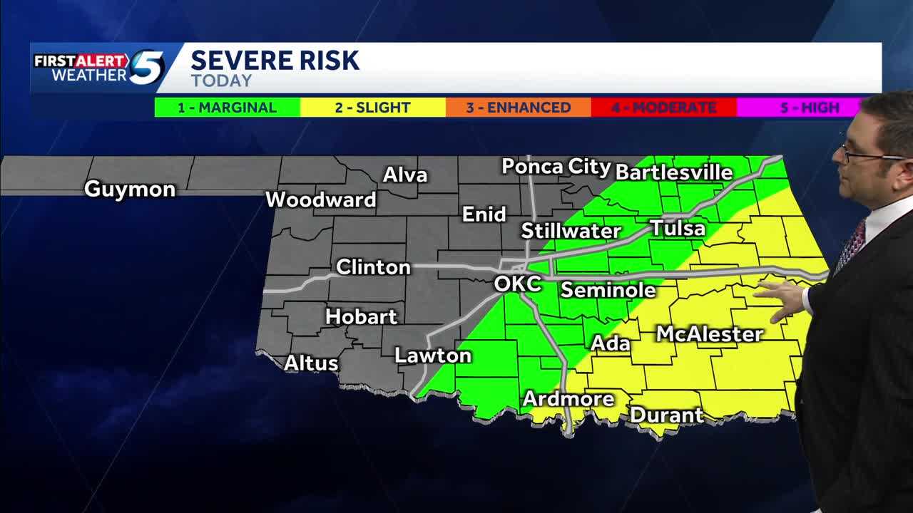 Oklahoma weather: Storms today; severe risk Thursday expanding - KOCO
