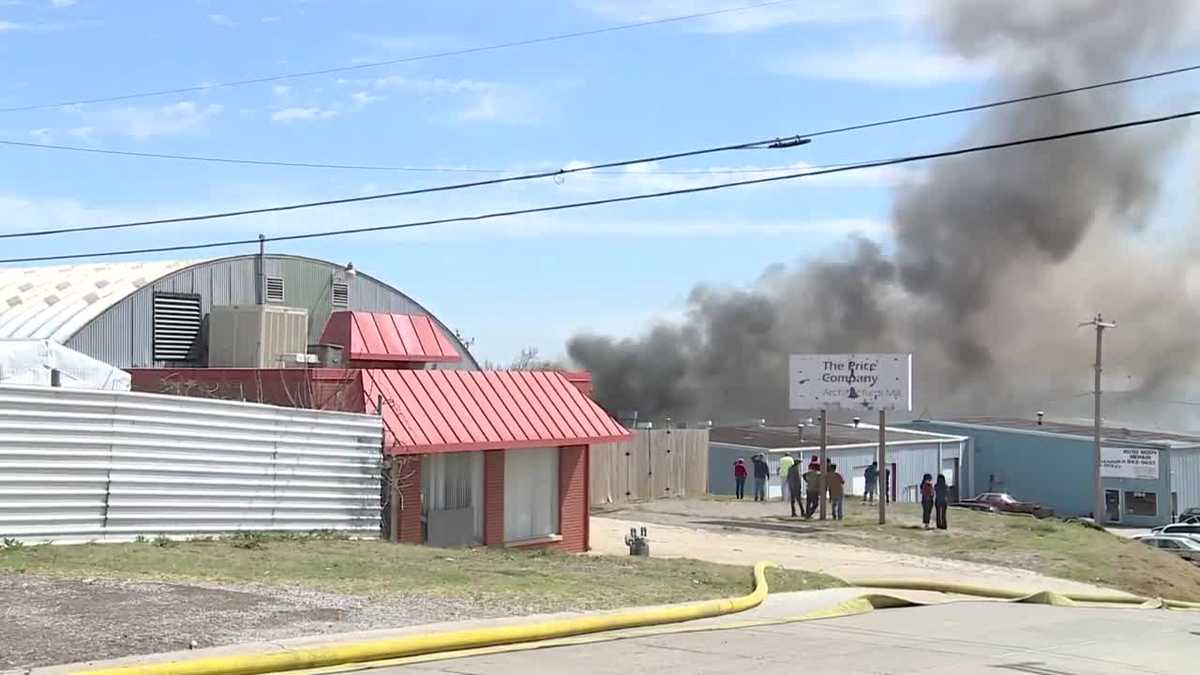 Scrapyard fire causing large plume of smoke near OKC Fairgrounds