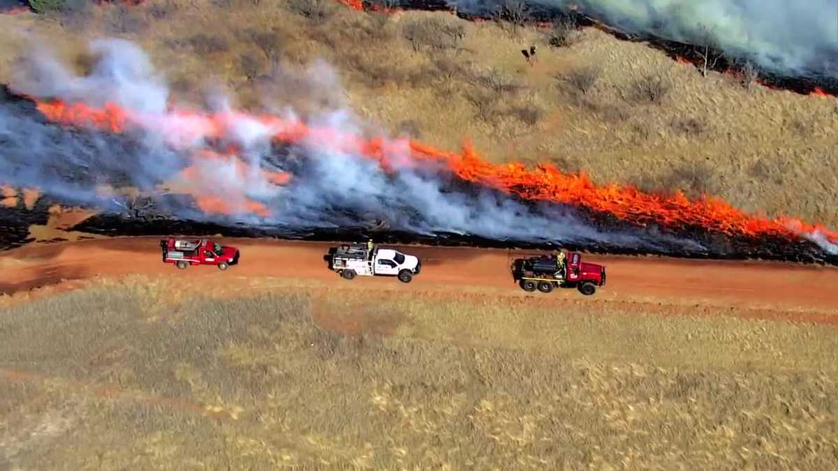Crews battle wildfires across western Oklahoma