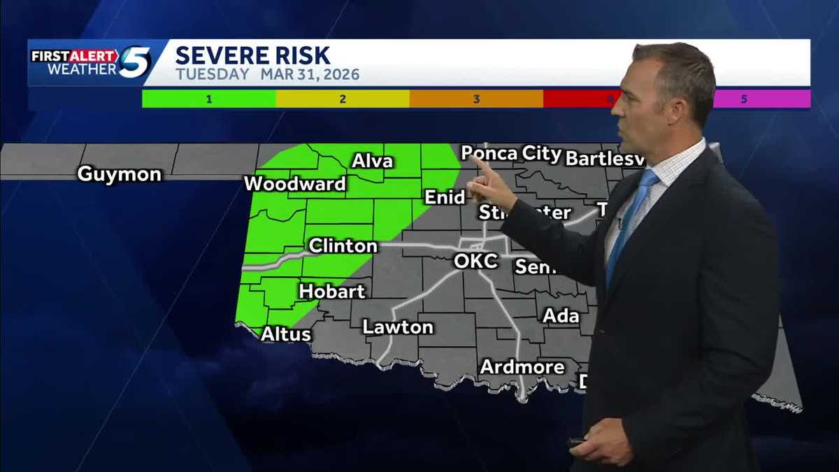 TIMELINE: Tuesday starts multiple days of severe weather risk this week across Oklahoma
