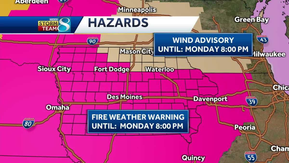 Red flag warning in effect due to strong winds, dry conditions