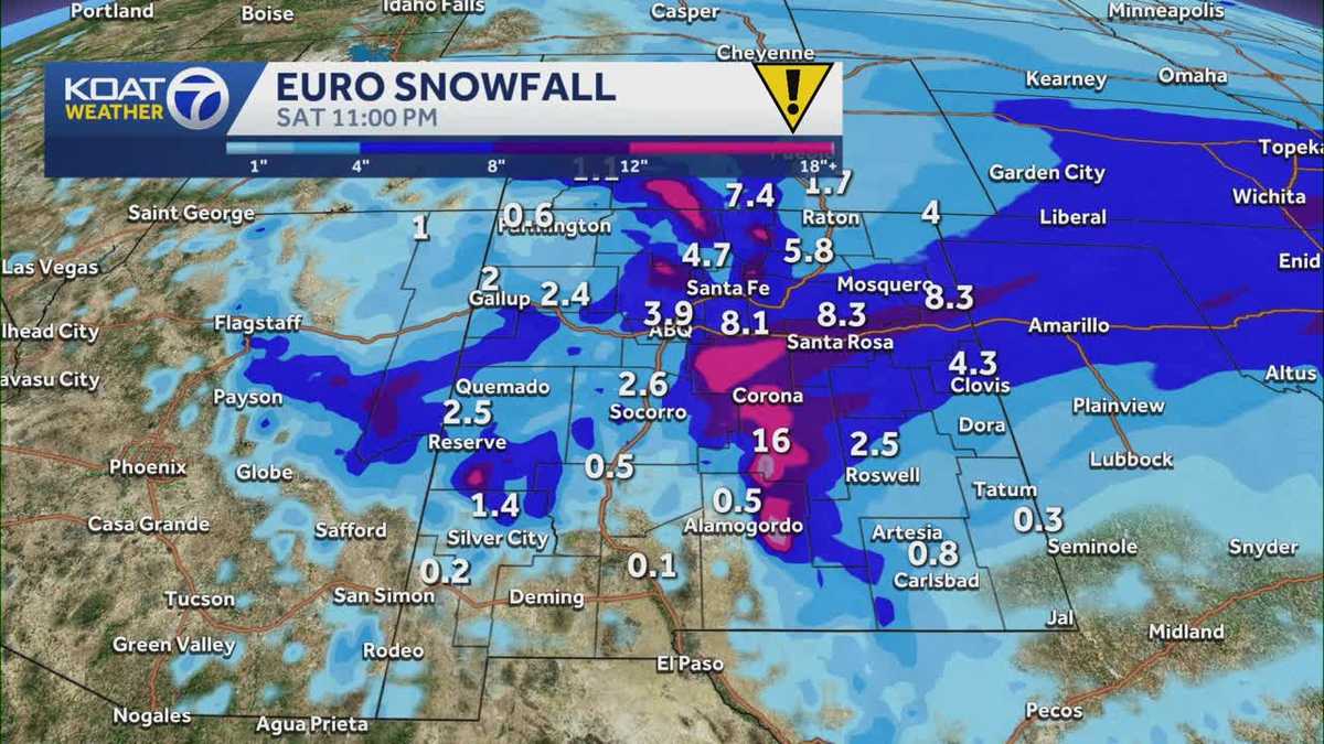 New Mexico Winter Storm: Futurecast for snow on Friday night and Saturday