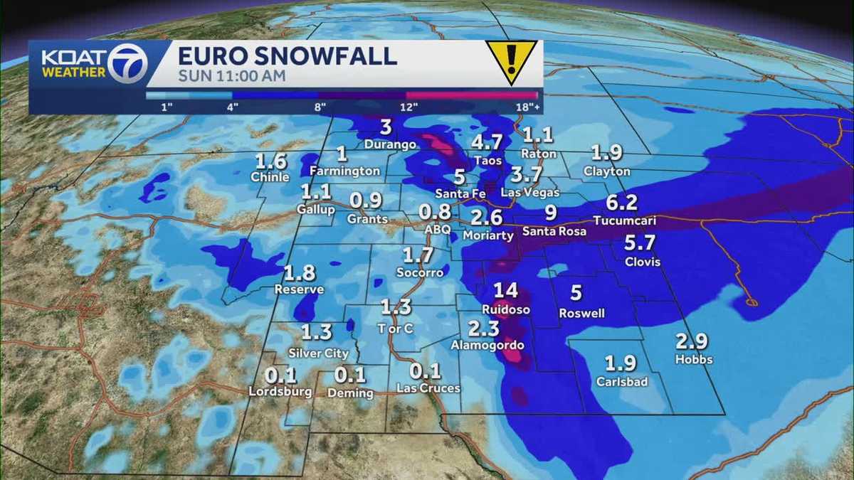 New Mexico Winter Storm: Futurecast for snow on Friday & Saturday
