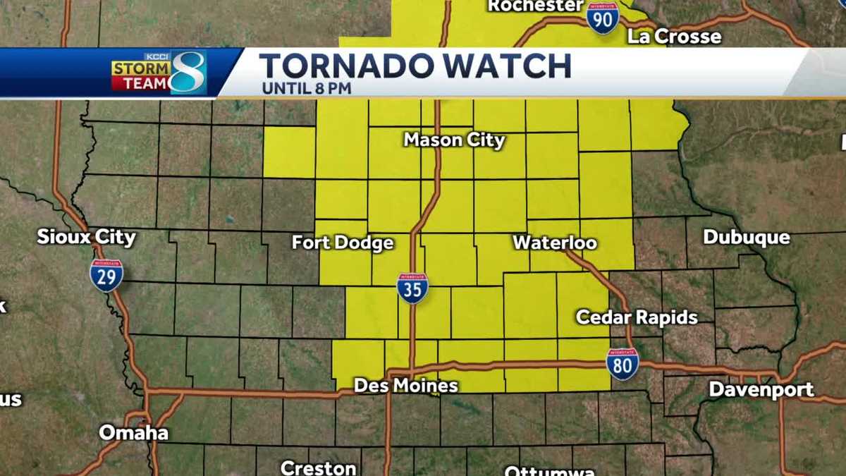 Tornado Watch in effect for multiple central Iowa counties