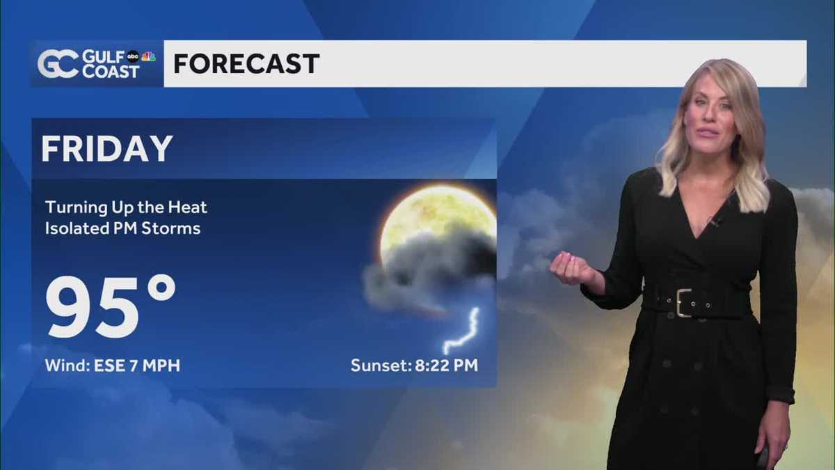 A drier trend arrives for Friday and the weekend
