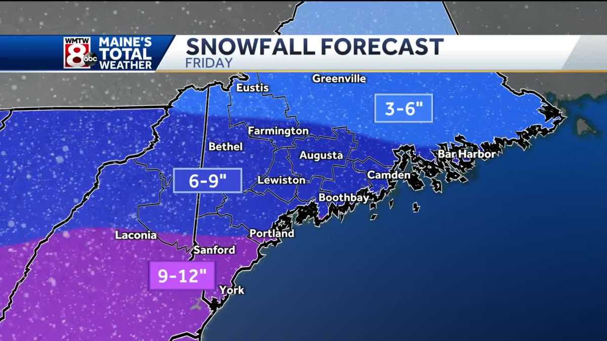 La tormenta arrojará varios centímetros de nieve sobre Maine el viernes.