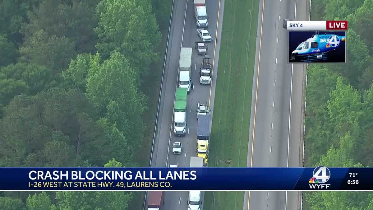 All lanes blocked on part of I-26 in Upstate