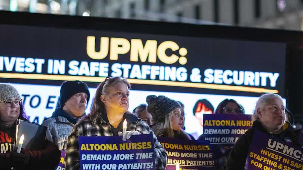 Nurses hold candlelight vigil for safety after attacks at UPMC Altoona