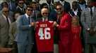 Patrick Mahomes, Travis Kelce give Joe Biden with No. 46 Chiefs jersey