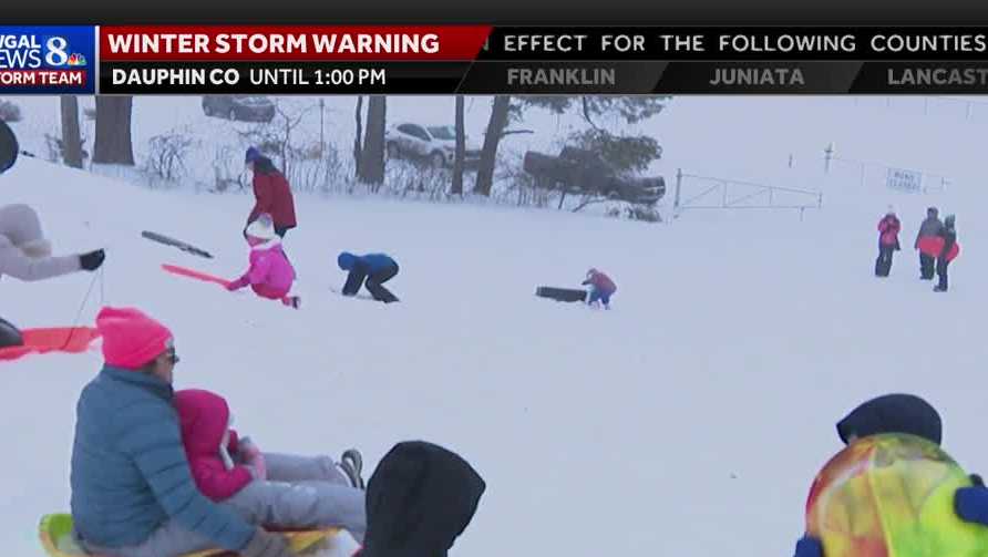 Camp Hill sledding | Kids enjoying their time during snowstorm