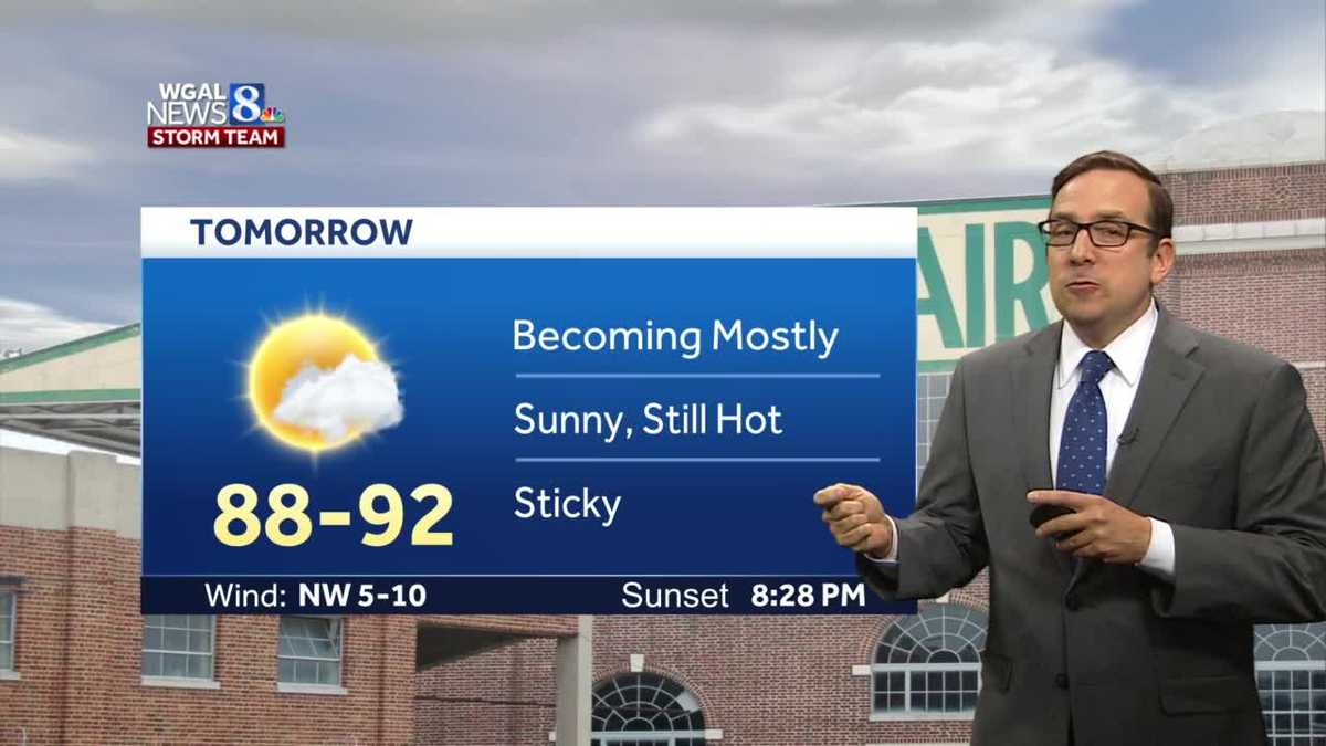 Hot & Sticky Start To Work Week; Cooler & Less Humid Late Week