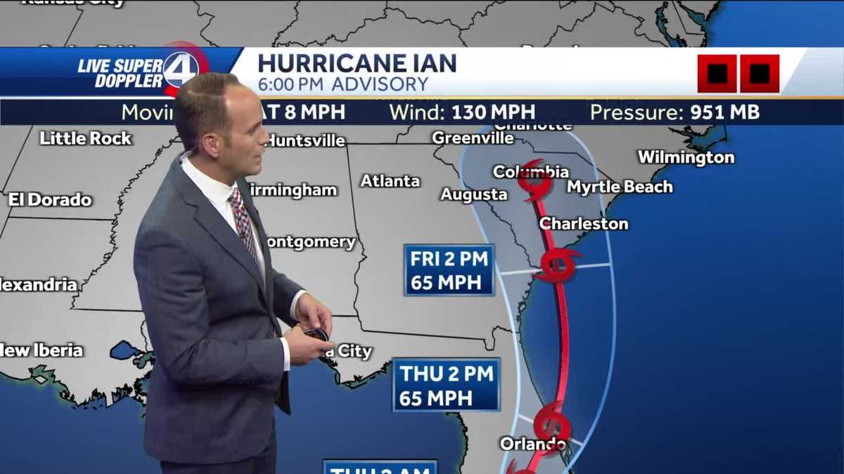 SC Forecast Tracking Hurricane Ian to South Carolina,