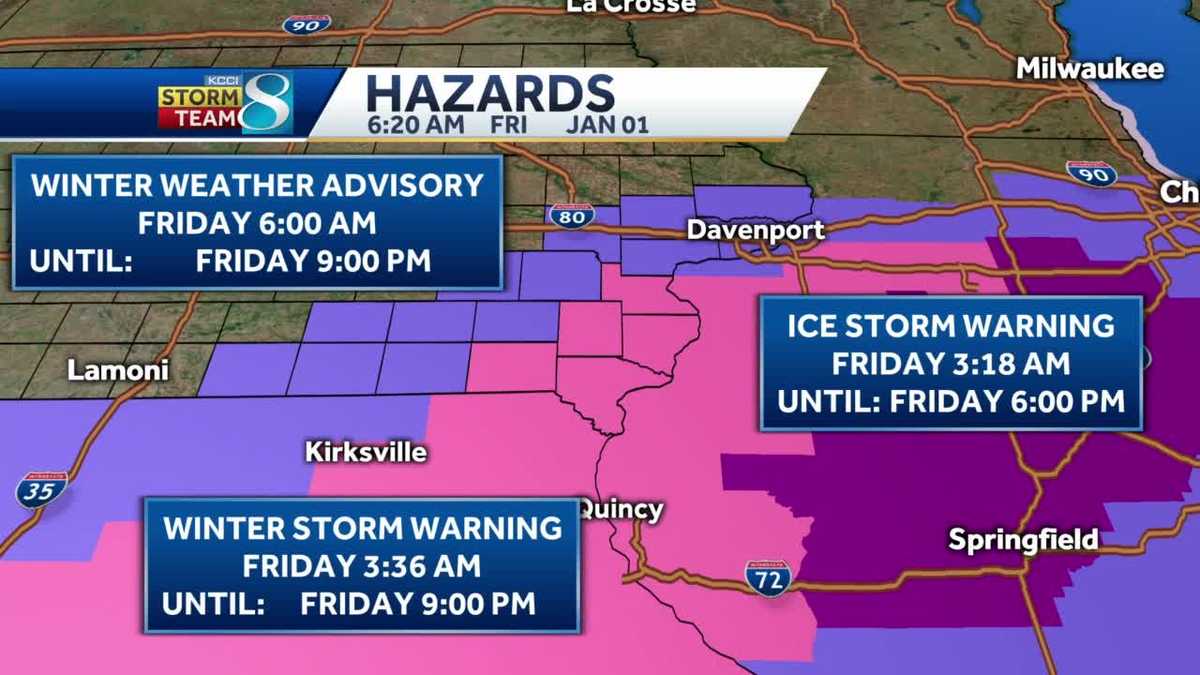 Winter Weather Advisory: Freezing rain, snow in southeast Iowa