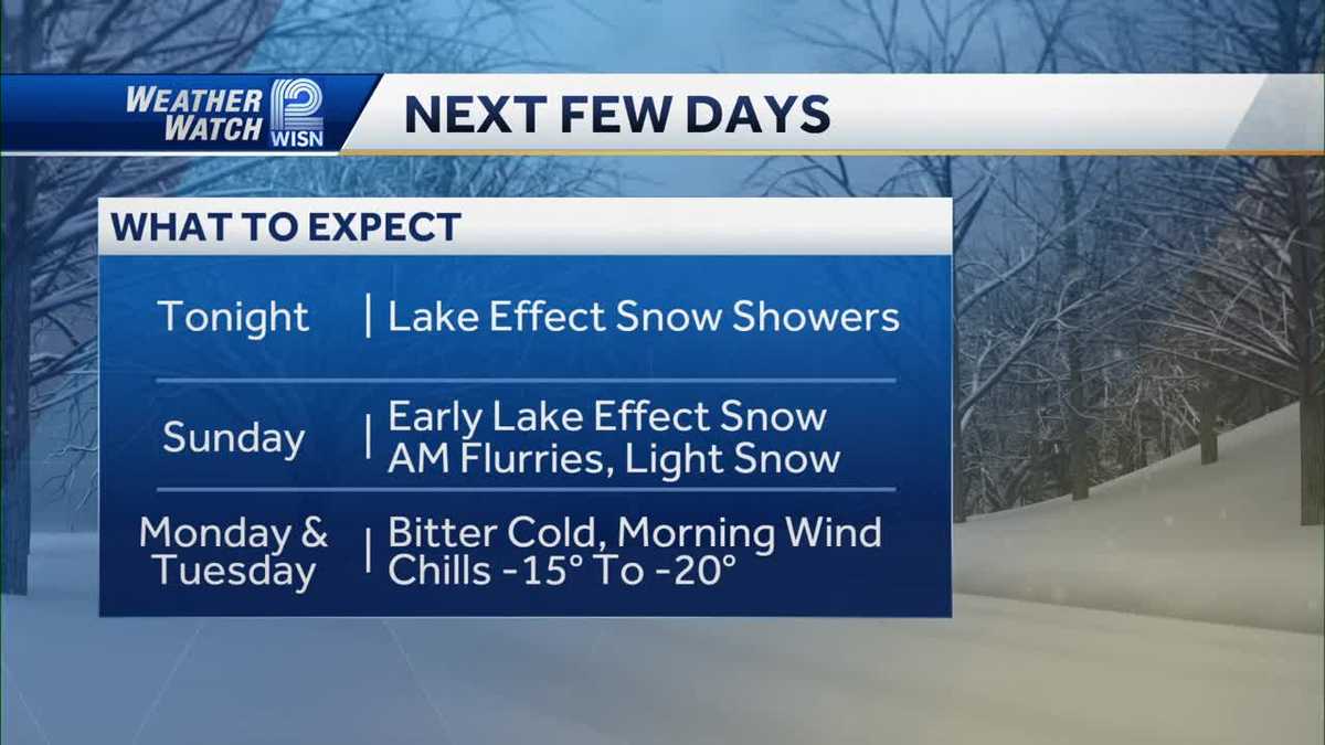 Overnight lake effect snow chances for southeast Wisconsin