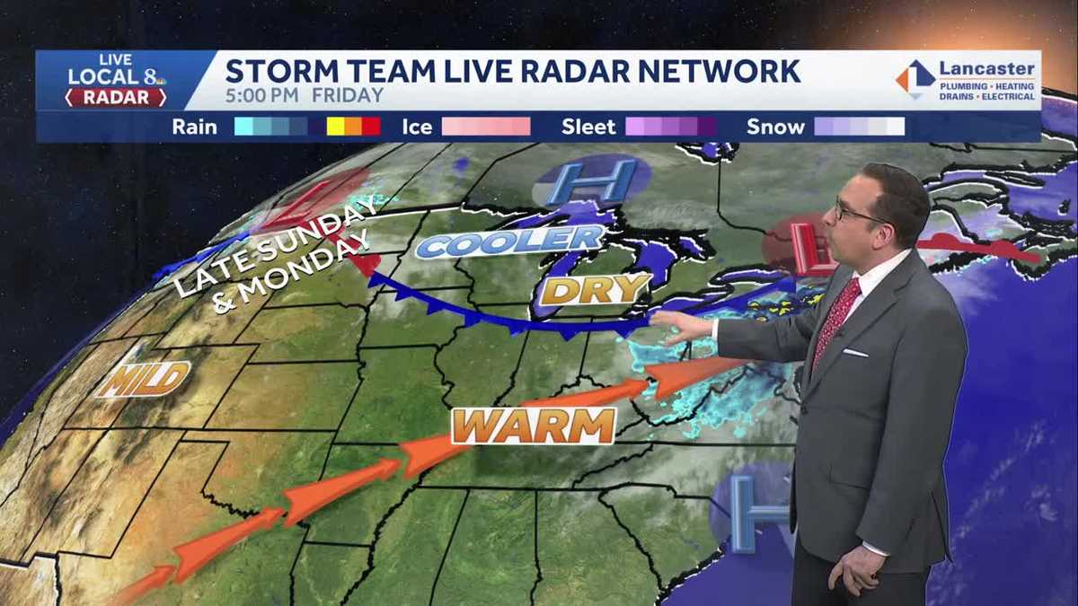 Evening rain, few storms likely; Dry & warm most of the weekend