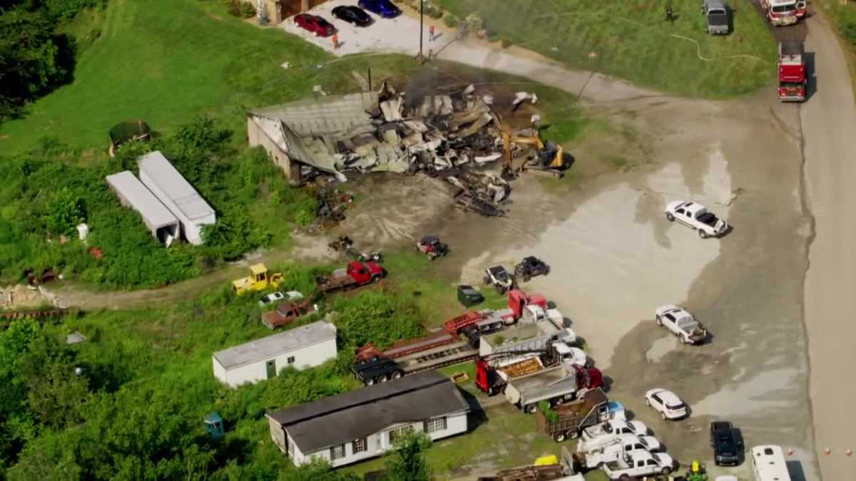 Building destroyed after massive fire breaks out in Fayette County