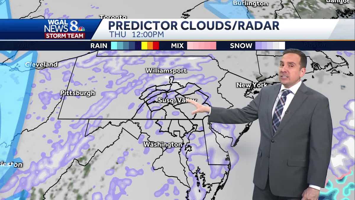 Scattered snow showers Thursday in south-central Pennsylvania