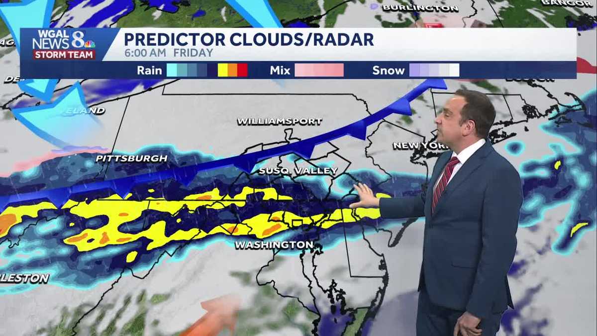 Rain & few storms tonight; Rain tapers Friday morning as temperatures drop
