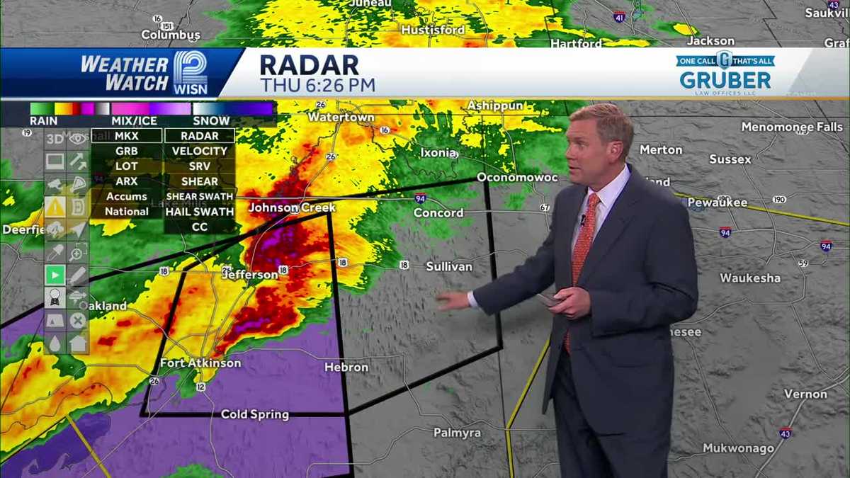 Severe thunderstorm warnings have been issued for several southeastern Wisconsin counties
