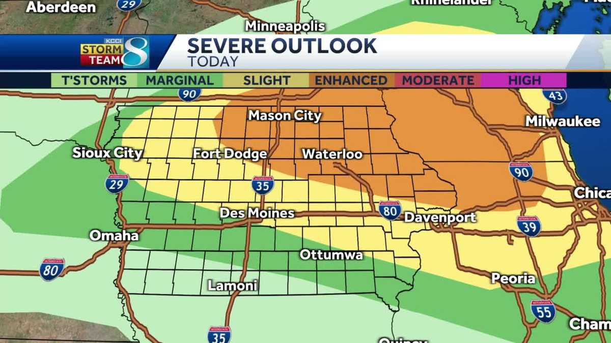 Enhanced severe weather risk for parts of Iowa Thursday