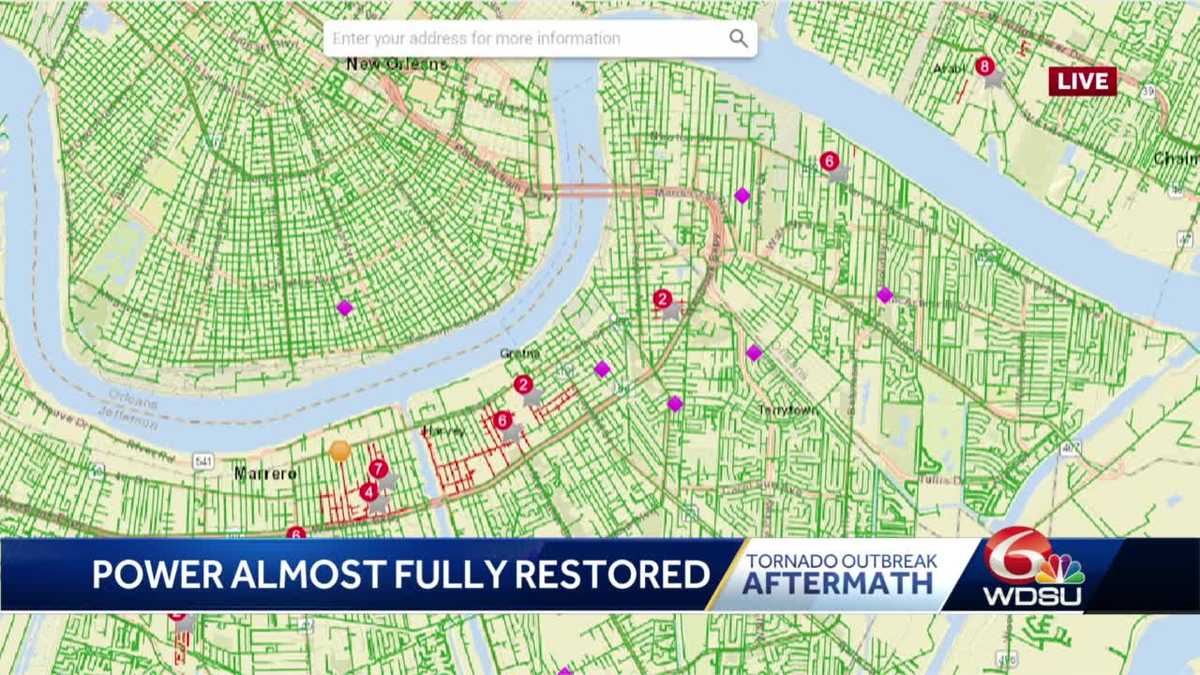 New Orleans tornado power outages