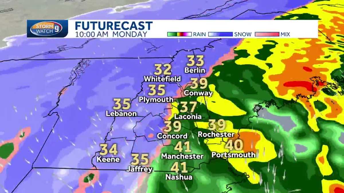Downpours, gusty winds, snow possible Sunday