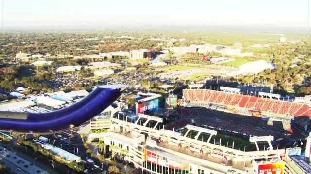 Super Bowl preps underway at Raymond James Stadium in Tampa 