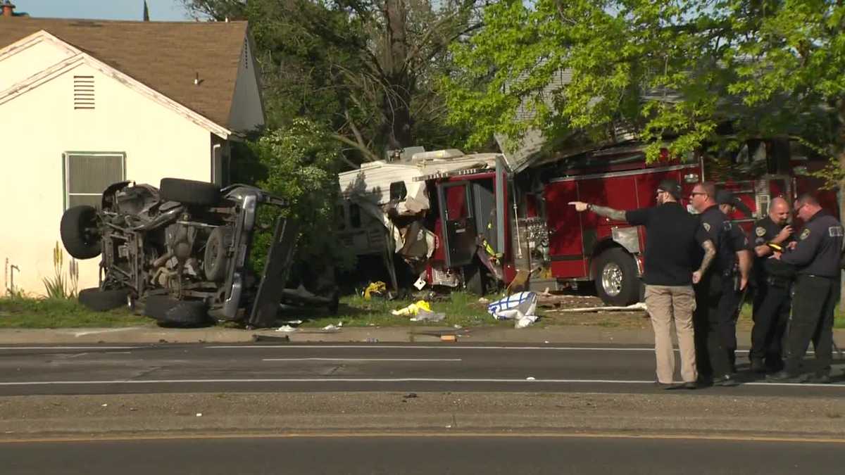Fire engine slams into Stockton home and 2 other vehicles; homeowner was getting coffee nearby – KCRA Sacramento
