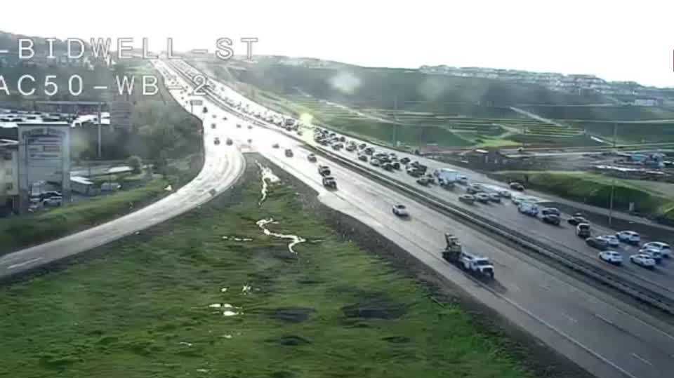 Highway 50 crash spills nails on roadway in El Dorado Hills