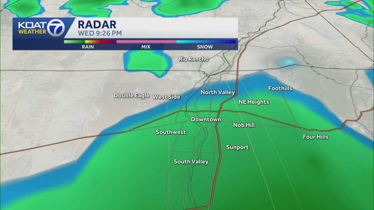 Rain and mountain snow increase across New Mexico