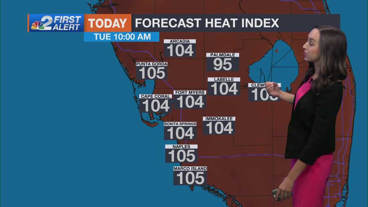 Another heat advisory with scattered afternoon storms in SWFL