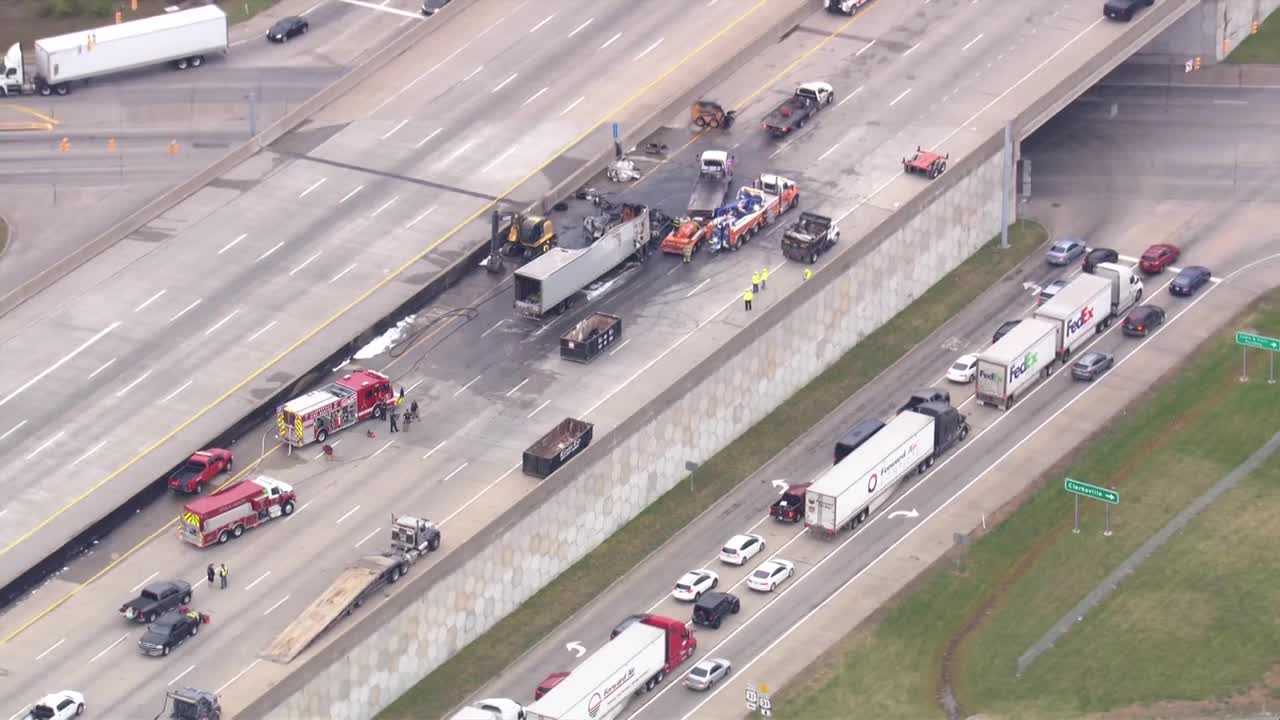 1 Person Dead After UPS Semi-truck Catches Fire On I-65 After Crash