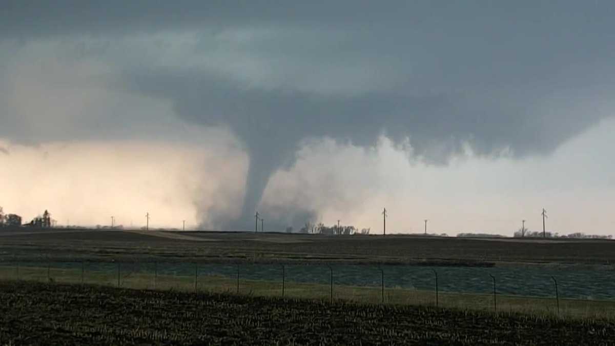 Tornado spotted on the ground near Gilmore City, Iowa