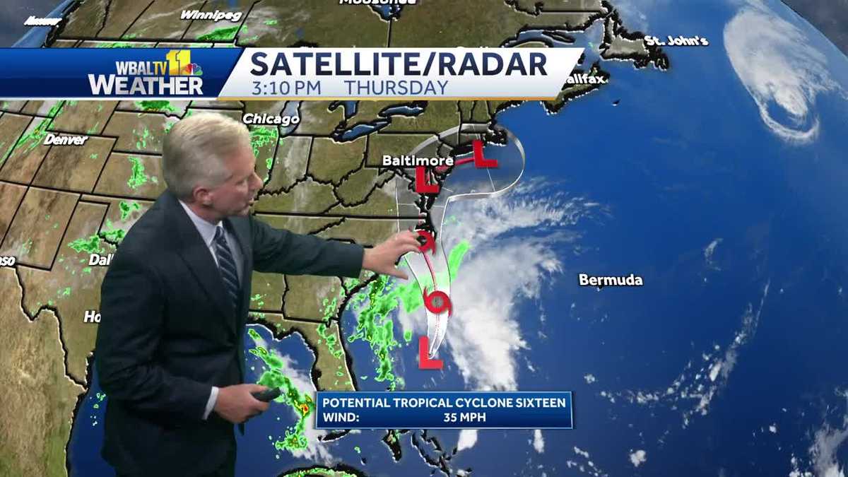 Potential Tropical Cyclone 16 to bring heavy rain possible tropicalstormforce winds to Maryland WBAL TV Baltimore Potential Tropical Cyclone 16 to bring heavy rain possible tropicalstormforce winds to Maryland WBAL TV Baltimore