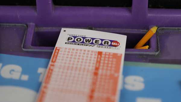 A Powerball play slip is seen Friday, Aug. 29, 2025, in Nashville, Tenn.