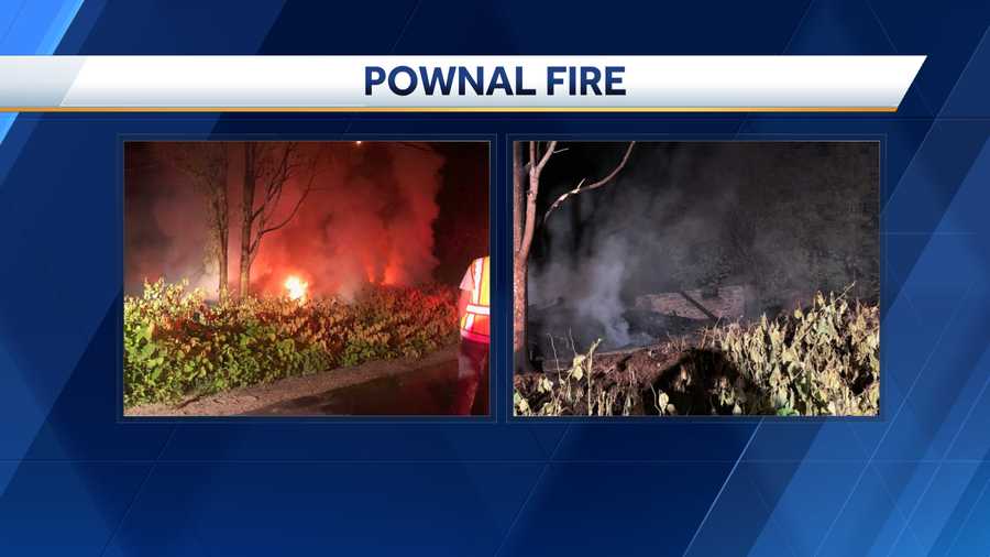 Fire destroyed a vacant building in Pownal