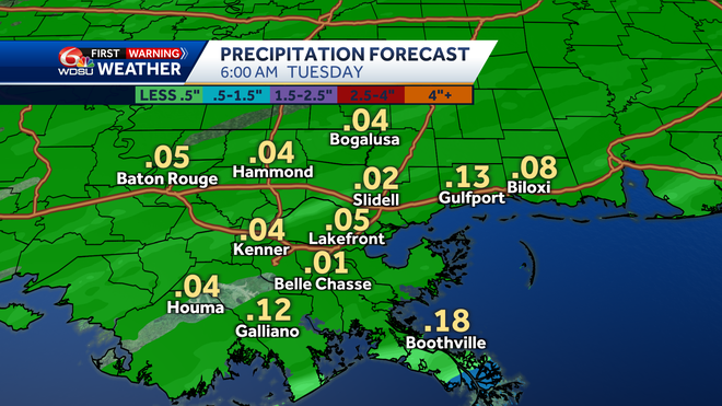 New Orleans forecast how cold will it be low temps this week
