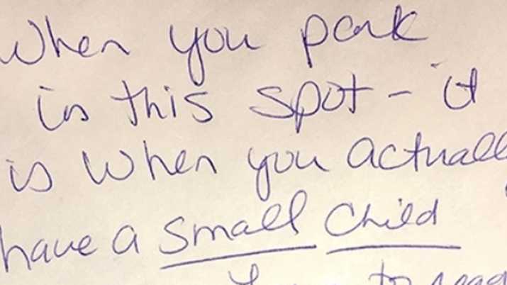 Pregnant Woman Gets Note After Parking In Spot For Women With Child Pregnant Woman Gets Note After Parking In Spot For Women With Child