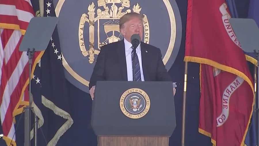 President Trump at US Naval Academy