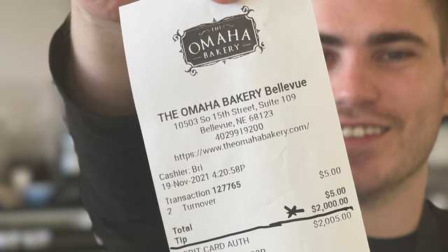 Man leaves $2,000 tip at The Omaha Bakery