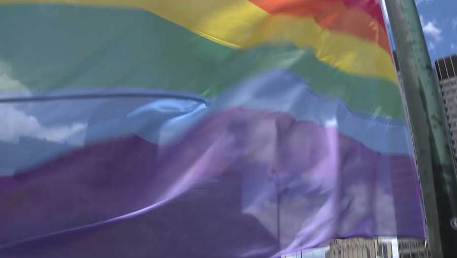 Pride week flag in Boston