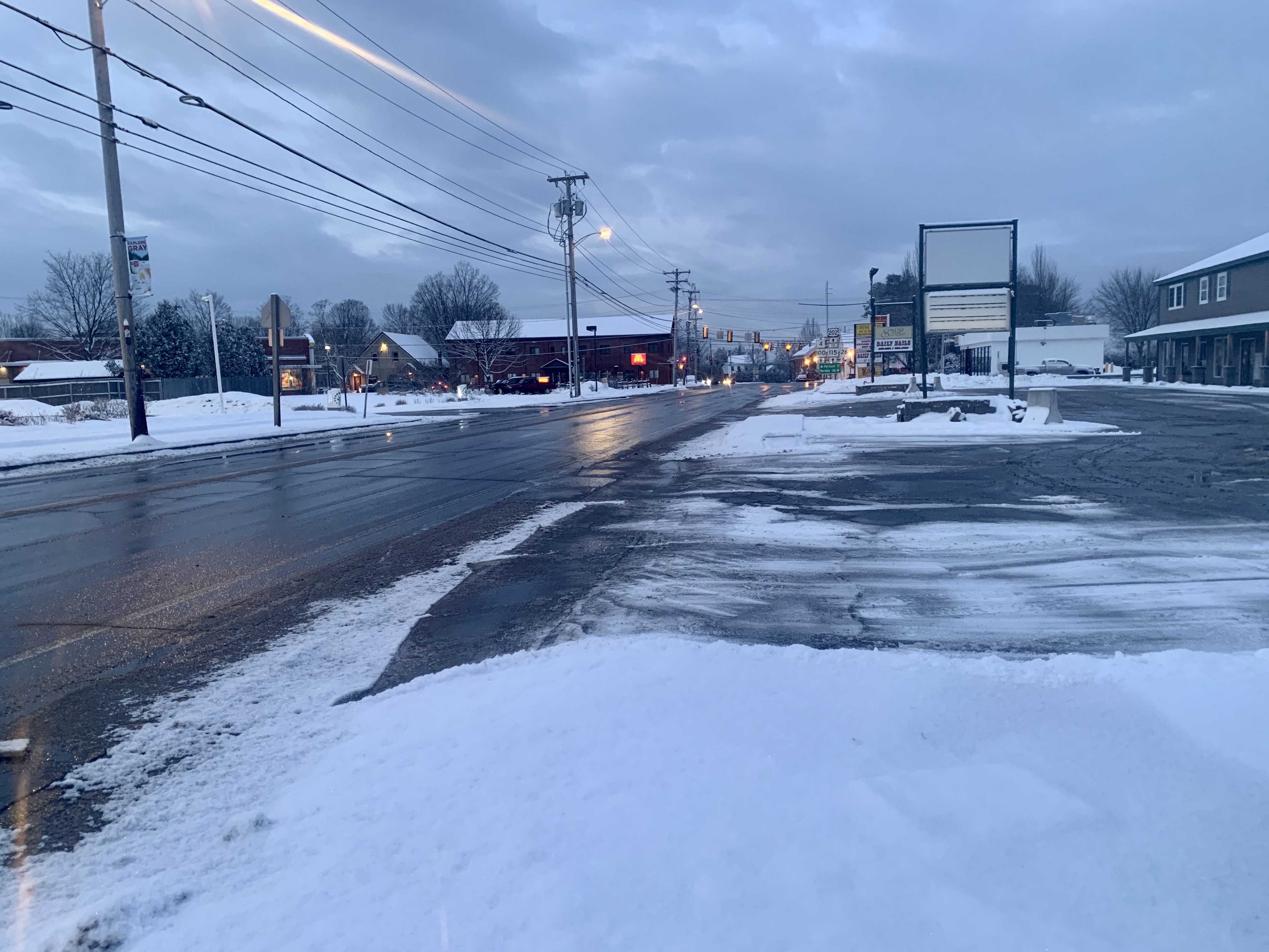 Snow Piled Up Quickly Across Parts Of Maine Thursday Morning