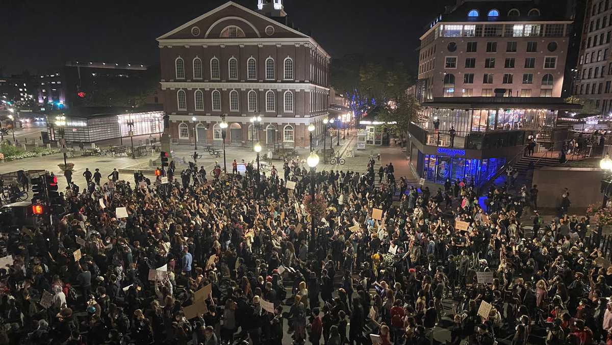 Chanting crowds march through Boston seeking justice for Breonna Taylor