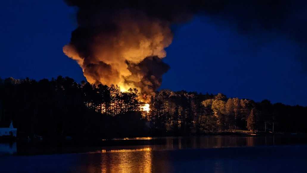 Waterfront resort destroyed in massive fire