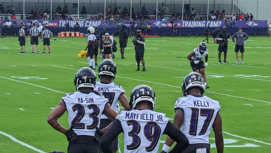 Ravens players explain why they stomped on Titans' logo