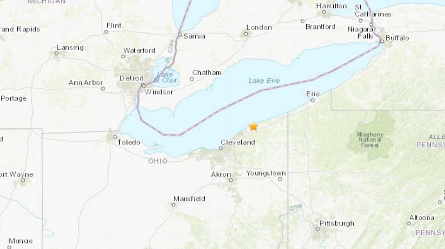 Small earthquake hits northeast Ohio