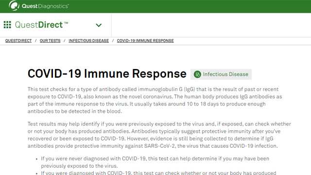 quest diagnostics travel covid test